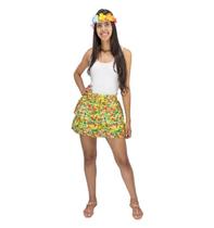 Saia Curta Rodada Amarela Feminina Estampa Floral Saia Curta Rodada Amarela Feminina Estampa Floral