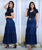 Saia Daniela Longa Azul Moda Evangélica Saia Daniela Longa Azul Moda Evangélica