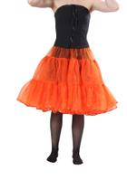 Saia de anágua BellaSous Sexy de organza laranja de comprimento médio