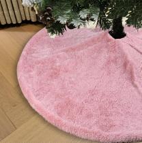 Saia de árvore AOGU 122 cm rosa de pele sintética de pelúcia de Natal