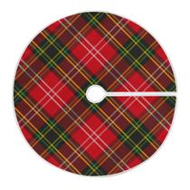 Saia de árvore de Natal ALAZA Tartan Plaid 120cm poliéster