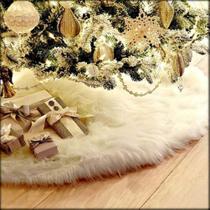 Saia de árvore de Natal AOGU Faux Fur White Plush 180cm Saia de árvore de Natal AOGU Faux Fur White Plush 180cm