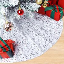 Saia de árvore de Natal BSHSPX branca 150cm Glitter Sequin Velvet