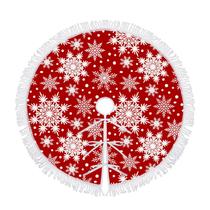 Saia de árvore de Natal BVOGOS vermelha branca floco de neve 90cm
