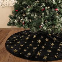 Saia de árvore de Natal DegGod Plush Black Faux Fur 90cm Saia de árvore de Natal DegGod Plush Black Faux Fur 90cm