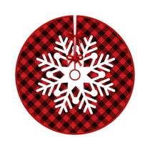 Saia De Árvore De Natal Em Estampa De Floco De Neve Vermelho VIKAMA Decorações Para Festas De Fim De