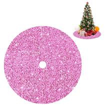 Saia de árvore de Natal FUHSY Pink Velvet Sequin 116cm