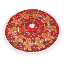 Saia de árvore de Natal Gingerbread Lollipop 48cm poliéster