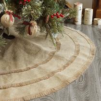 Saia de árvore de Natal Ivenf Natural Burlap Juta 122 cm com borlas