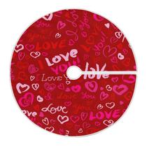 Saia de árvore de Natal Qilmy Love Heart 90cm/120cm poliéster