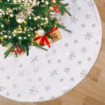 Saia de árvore de Natal QueenDream White Faux Fur 90cm Saia de árvore de Natal QueenDream White Faux Fur 90cm