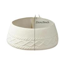 Saia De Árvore De Natal Rústica Em Tricô Branco Creme Para Árvore Artificial - Capa Para Base De Saia De Árvore De Natal Rústica Em Tricô Branco Creme Para Árvore Artificial - Capa Para Base De