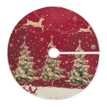 Saia de árvore de Natal senya Reindeer Xmas 90/120 cm de diâmetro