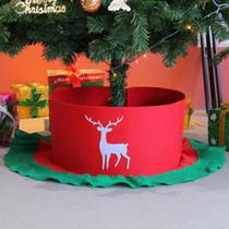 Saia de Árvore de Natal Vermelho com Babado Verde 88cm - Majestic