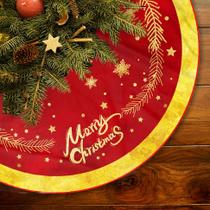 Saia de árvore de Natal WALXINK vermelha/dourada macia de pelúcia 120 cm Saia de árvore de Natal WALXINK vermelha/dourada macia de pelúcia 120 cm