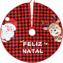 Saia De Árvore Natal Temática Rena Papai Noel Natalino 90cm