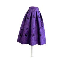 Saia De Baile Floral Roxa Com Cintura Alta Para Mulheres, Elegante E Chic, Comprimento Até O Joelho Saia De Baile Floral Roxa Com Cintura Alta Para Mulheres, Elegante E Chic, Comprimento Até O Joelho