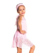 Saia de Ballet Infantil de Renda com Cós Rosa Ballet / Cor: ROSA BALLET / Tamanho: G