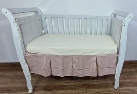 Saia de Berço Com Ponto Palito 2 Lados 100% Algodão Padrão Americano Rosê Nude