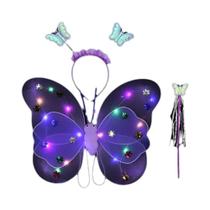 Saia De Borboleta De Anjo Led Para Meninas Com Asas Luminosas Adereços De Fantasia Para Idades De 2