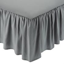 Saia de cama Amazon Basics, leve, com babados, Queen, cinza escuro