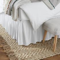 Saia de cama Amazon Basics Leve com babados Queen White