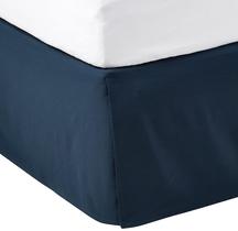 Saia de cama Amazon Basics Leve Plissada Queen Azul Marinho