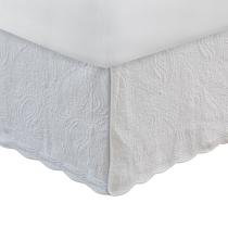 Saia de cama Benzara BM307083 de algodão acolchoado de tamanho completo de 46 cm