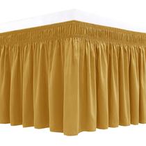 Saia de cama Biscaynebay Full XL 38 cm Drop Gold resistente a rugas