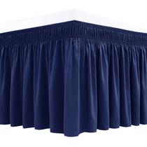 Saia de cama Biscaynebay Wrap Around Twin & Twin XL Navy 15 cm Drop