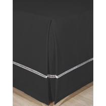 Saia de Cama Box Baú Solteiro Americano Zambrano - Preto 096x203