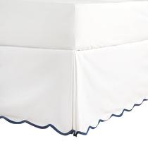 Saia de cama HIG Twin XL 14 cm Drop Scalloped Edge branca