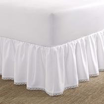 Saia de cama Laura Ashley Home Crochet Ruffle White Queen