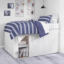 Saia de cama Nautica Twin XL 42 cm de algodão suspenso Oeko-Tex branca Saia de cama Nautica Twin XL 42 cm de algodão suspenso Oeko-Tex branca