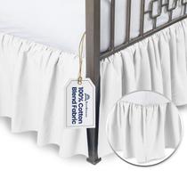 Saia de cama SHOPBEDDING branca completa com mistura de algodão suspenso de 18 polegadas