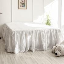 Saia de cama Simple & Opulence Belgian Linen branca king size Saia de cama Simple & Opulence Belgian Linen branca king size