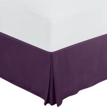 Saia de cama Utopia Bedding Queen Soft Quádrupla Plissada Roxa