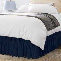 Saia de cama Utopia Bedding Twin 16 polegadas Drop Navy Elastic