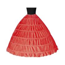 Saia De Casamento Crinolina Longa Em Preto, Branco E Vermelho Com 6 Arcos Para Vestido De Baile