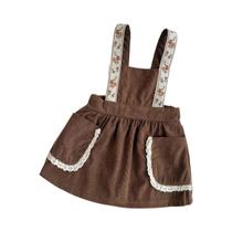 Saia De Corduroy Para Bebê Menina Com Borda De Renda E Bolso, Roupas Simples E Fofas Para Bebês No