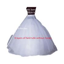 Saia de crinolina de tule de 4/6/8 camadas, saia sem argola para vestidos de noiva Saia de crinolina de tule de 4/6/8 camadas, saia sem argola para vestidos de noiva