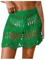 Saia de crochê com capa de maiô MakeMechic Green para mulheres Saia de crochê com capa de maiô MakeMechic Green para mulheres