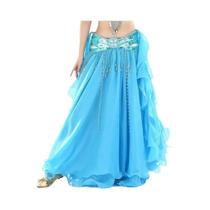 Saia De Dança Do Ventre Em Chiffon Para Mulheres Com Lantejoulas Brilhantes E Franjas Para Fantasias