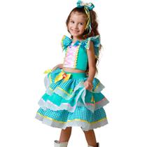 Saia de Festa Junina Infantil pra Menina Super Rodada de Luxo com Cropped