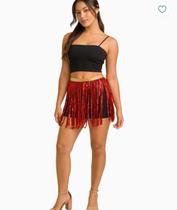 Saia De Franjas De Lantejoula Metalizada Carnaval Papilloo Saia De Franjas De Lantejoula Metalizada Carnaval Papilloo