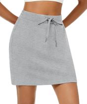 Saia de golfe Casly Lamiit Tennis Athletic feminina cinza 2XL Saia de golfe Casly Lamiit Tennis Athletic feminina cinza 2XL