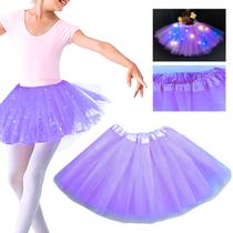 Saia De Led De Tule Infantil 35 Cm Com Bateria Inclusa - Kapnoh