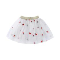 Saia De Malha Floral Bordada Para Meninas, Cintura Elástica, Camadas Macias E Respiráveis, 3-14 Anos