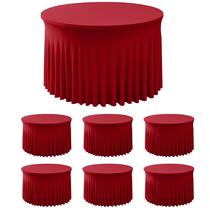 Saia de mesa HolidayIdeas Red Spandex, pacote com 6 para mesa redonda de 152 cm