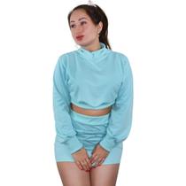 Saia De Moletinho Curta + Blusinha Moleton Feminino Saia De Moletinho Curta + Blusinha Moleton Feminino